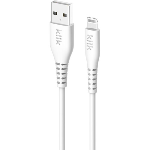 Klik Lightning to USB Charge and Sync Cable 1.2cm - White