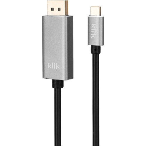 Klik 2m USB-C Male to Display Port Male Cable