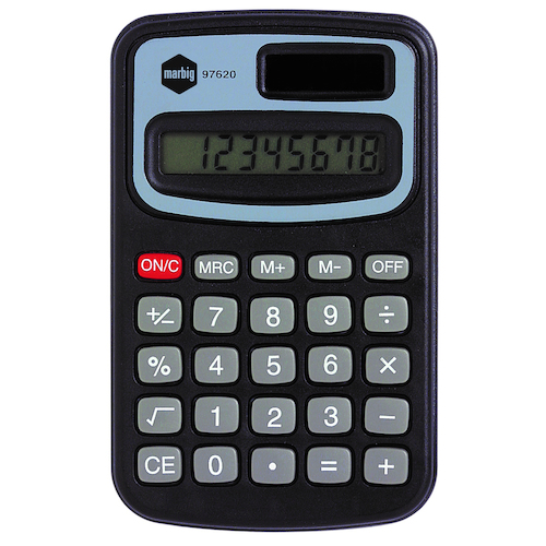 Marbig Calculator Pocket Mini 8 Digit Display On The Go Portable - 97620