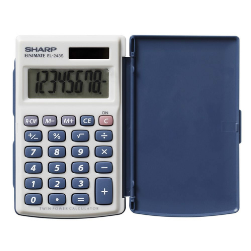 Sharp Calculator EL243S 8 Digit Solar Power