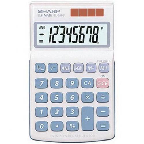 Sharp Basic Calculator EL240SAB Dual Power Large Screen