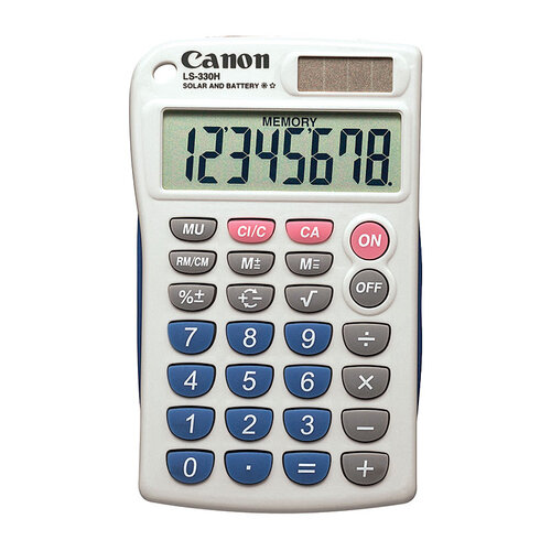 Canon Calculator 8 Digit Portable LS330H - White