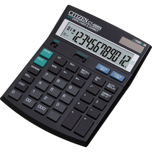 Citizen Calculator 12 Digit Replay Dual Power CT-666