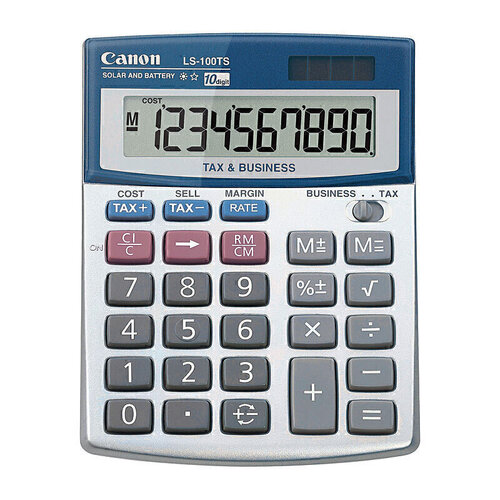 Canon Calculator LS100TS 10 Digit Desktop Dual Powered + GST Function