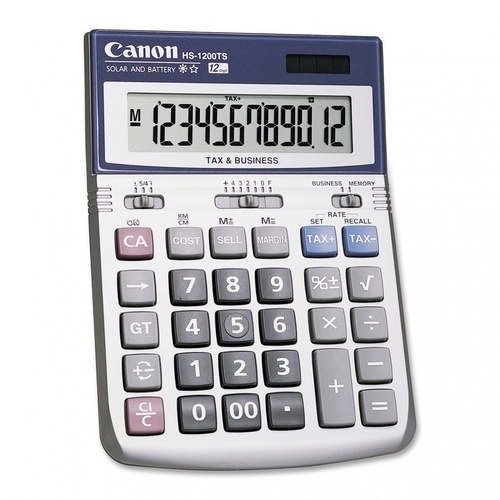 Canon Calculator HS-1200TS 12-Digit Business Desktop Calculator Dual Power Battery / Solar