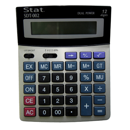 Stat Desktop Calculator Medium 12 Digit Dual Power - SDT002
