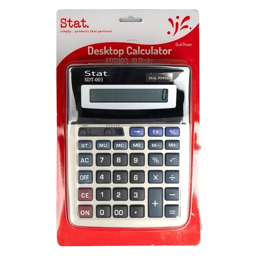 Stat Desktop Calculator Large 12 Digit Dual Power - SDT003