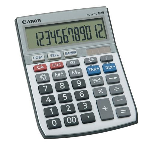 Canon Calculator 12 Digit Dual Power LS121TS - Silver