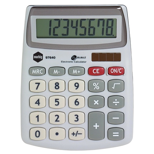 Marbig Calculator Desktop 8 Digit AA97640 - Silver