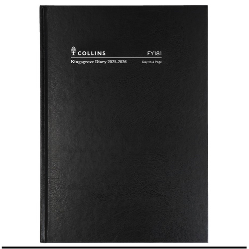 2025/2026 Collins A5 Kingsgrove Diary Day To Page 181.P99 - Black