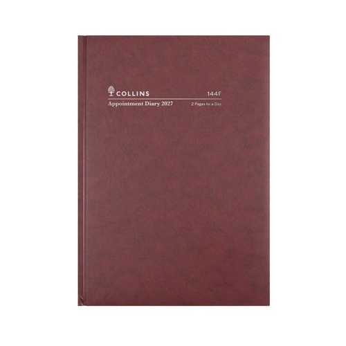 Collins 2027 A4 Appointment Diaries Day To Page 140.P78 - Burgundy