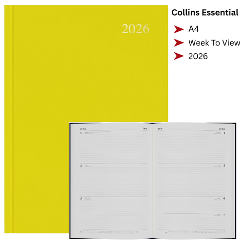 2026 Collins Essential A4 Diary Diaries Week To View ESSA43.45 - Yellow