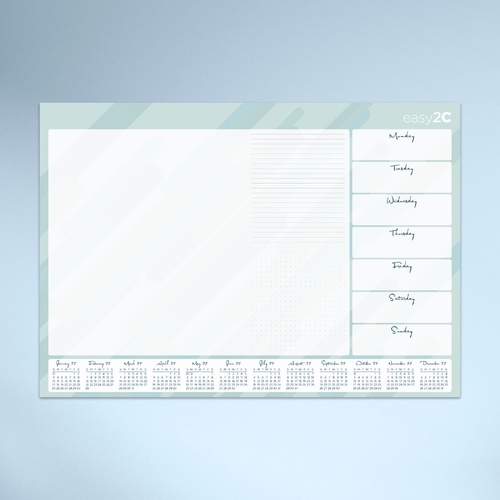 Allen's Easy2c 2027 Desk Pad Week To View With Calendar - 4245