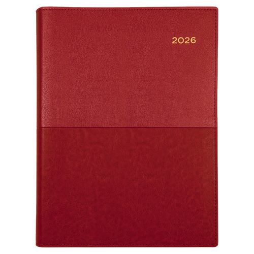 2026 Collins A5 Vanessa Diary Day To Page 185.V15 - Red