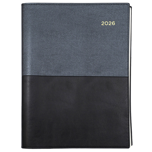 2026 Collins A4 Vanessa Diary Week To View 345.V99 - Black