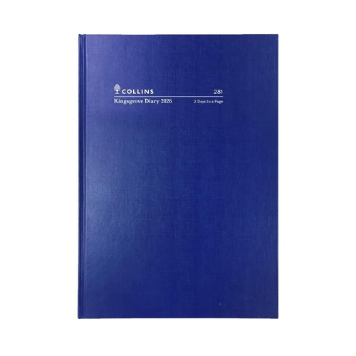 2026 Collins A5 Kingsgrove Diary 2 Days To Page 281.P59 - Blue