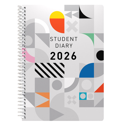 Collins 2026 A5 Colplan Student Diary Spiral bound Week To View SC37SP.LGT - Grey
