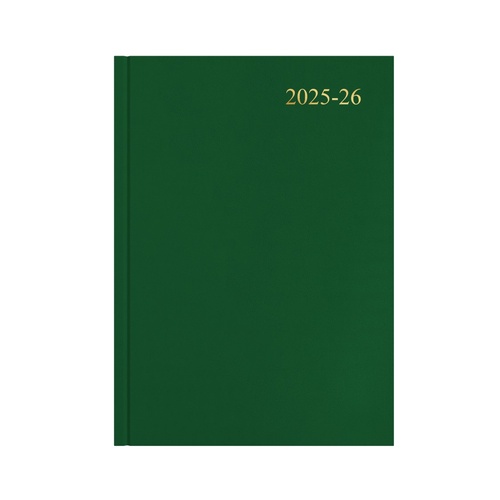 2025/2026 Collins Essential A4 Diary Diaries Day To Page ESS41M.52 - Green