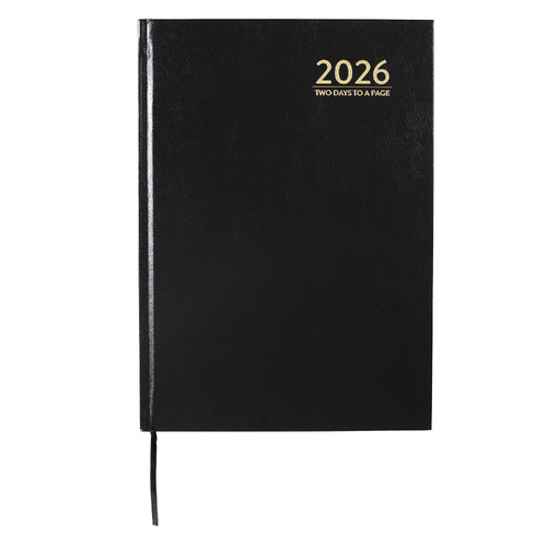 2026 Cumberland A4 Casebound Diary 2 Day To Page 42ECBK26 - Black