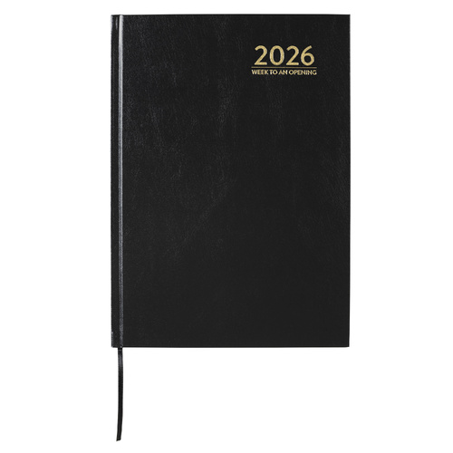 2026 Cumberland A4 Casebound Diary Week To View 47ECBK26 - Black