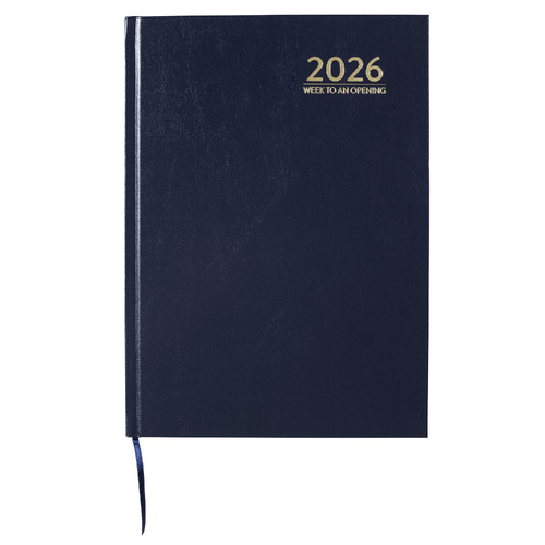 2026 Cumberland A4 Casebound Diary Week To View 47ECBL26 - Navy Blue 