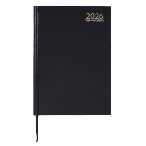 2026 Cumberland A5 Casebound Diary Week To View 57ECBK26 - Black