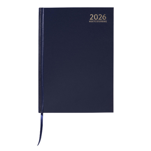 2026 Cumberland A5 Casebound Diary Week To View 57ECBL26 - Navy Blue