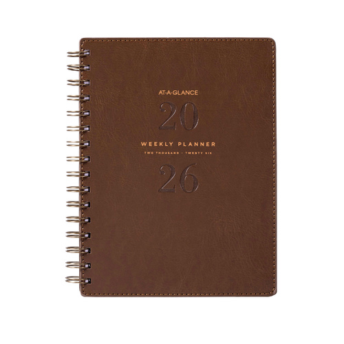 2026 At-A-Glance A5 Signature Diary Week To View AAG300226 - Brown