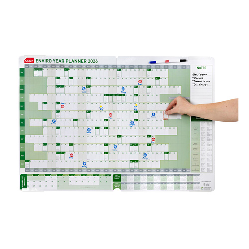 2026 Sasco Wall Planner Enviro Year To View 610x870mm - 1059626