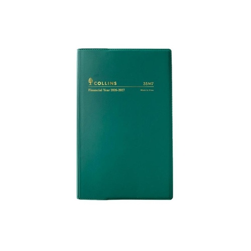 Collins 2026/2027 B7R Financial Year Vinyl Diaries Week To View 35M7.P40 - Green