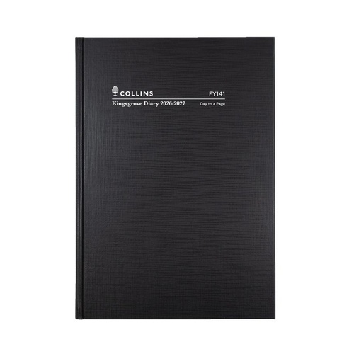 Collins 2026/2027 A4 Financial Year Kingsgrove Diaries Day To Page FY141.P99 - Black