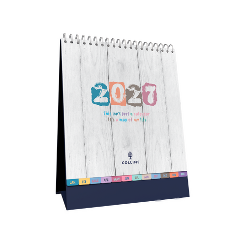 Collins 2027 Desktop Calendar 195 x 175mm Brighton Month To View - BTDC 