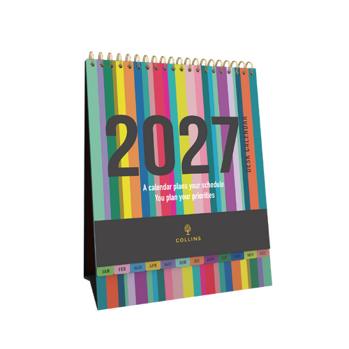 Collins 2027 Desktop Calendar 195 x 175mm Edge Month To View - EDDC