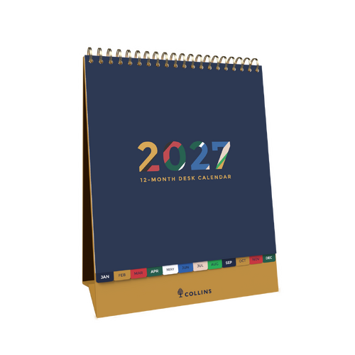 Collins 2027 Desktop Calendar 195 x 175mm Edge Mira Month To View - EDMRDC