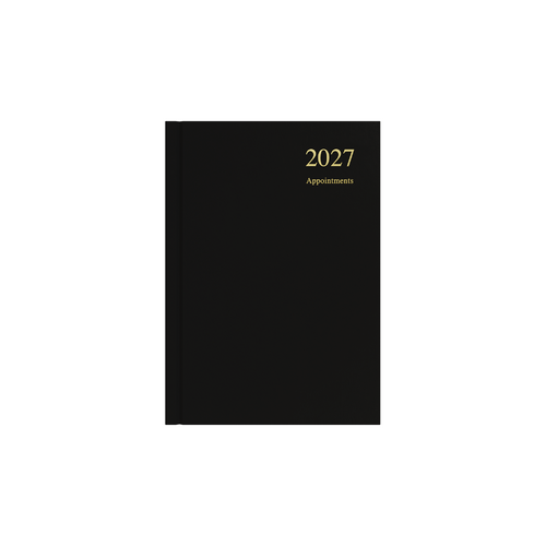 2027 Collins Essential Diary Appointment A5 Day To Page ESSA51A.99 - Black