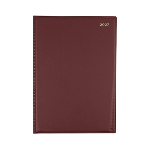 2027 Collins Belmont PVC Diary A4 Day To Page 147.V78 - Red