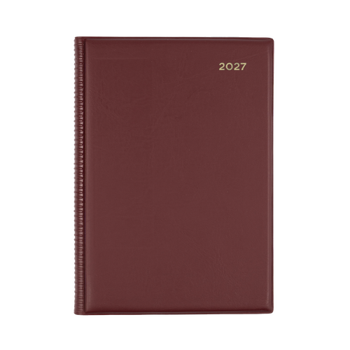 Collins 2027 Belmont A5 Diary Week To View PVC 387.V78 - Burgundy 