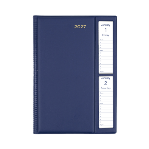 Collins 2027 Belmont A5 Diary Window-Face 2 Days To Page PVC 287W.V59 - Navy