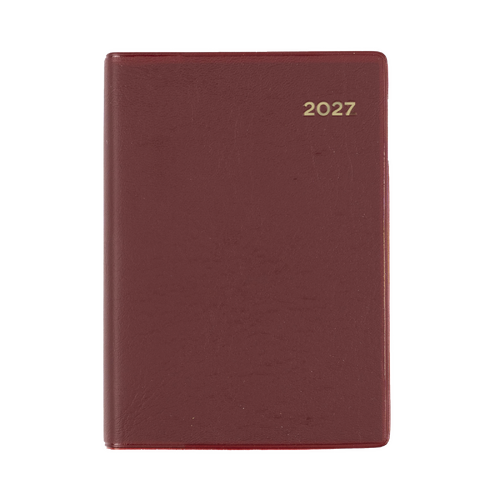 Collins 2027 Belmont A7 Pocket Diary Day To Page PVC 137.V78 - Burgundy