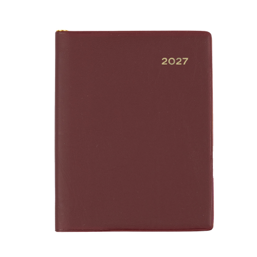 Collins 2027 Belmont A7 Pocket With Pencil Diary Week To View PVC 337P.V78 - Burgundy