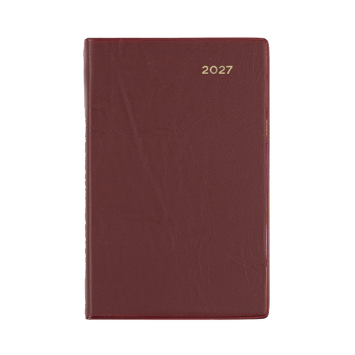 Collins 2027 Belmont B7R Pocket Diary Week To View PVC 357.V78 - Burgundy
