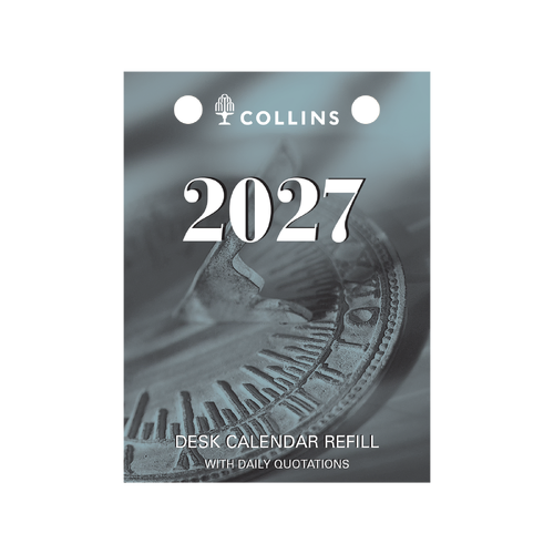 Collins 2027 Desk Calendar Refill Day To Page Top Punch 76x102mm - DCRT