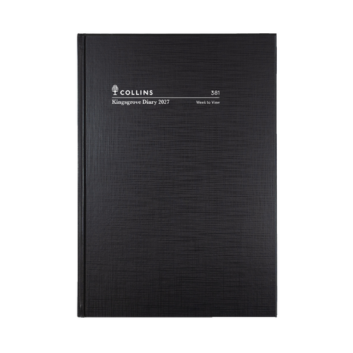 Collins 2027 A5 Kingsgrove Diary Week To View 381.P99 - Black