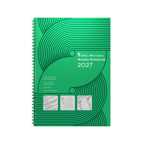 Collins 2027 A4 Colplan Diary With Notes Spiral Week To View 62.P52 - Green