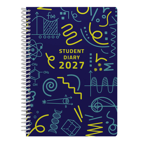 Collins 2027 A5 Colplan Diary Student Spiral Week To View SC37SP.LGT - Navy