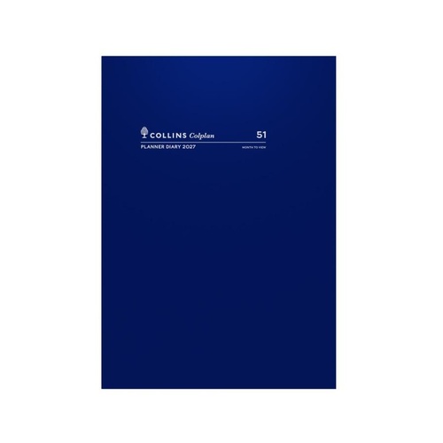 Collins 2027 A4 Colplan Monthly Planner Diaries Month To View 51.C59 - Navy Blue 