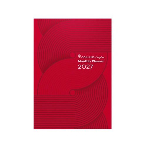 Collins 2027 A4 Colplan Monthly Planner Diaries Month To View 51.C15 - Geo Red