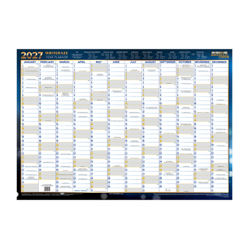 Collins 2027 Writeraze Wall Planner 700x1000mm QC2 Laminated - 10800