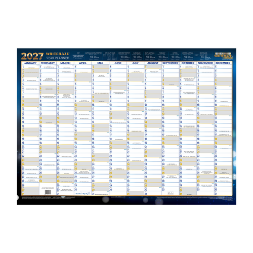 Collins 2027 Writeraze Wall Planner 500x700mm QC2 Laminated - 10600