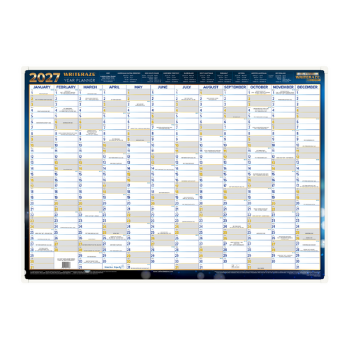 Collins 2027 Writeraze Wall Planner 500x700mm QC2 Laminated Framed - 11600